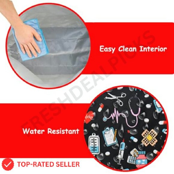 Medium Canvas Tote Bag Zipper Top Closure Attached Coin Purse Practical - Picture 5 of 8